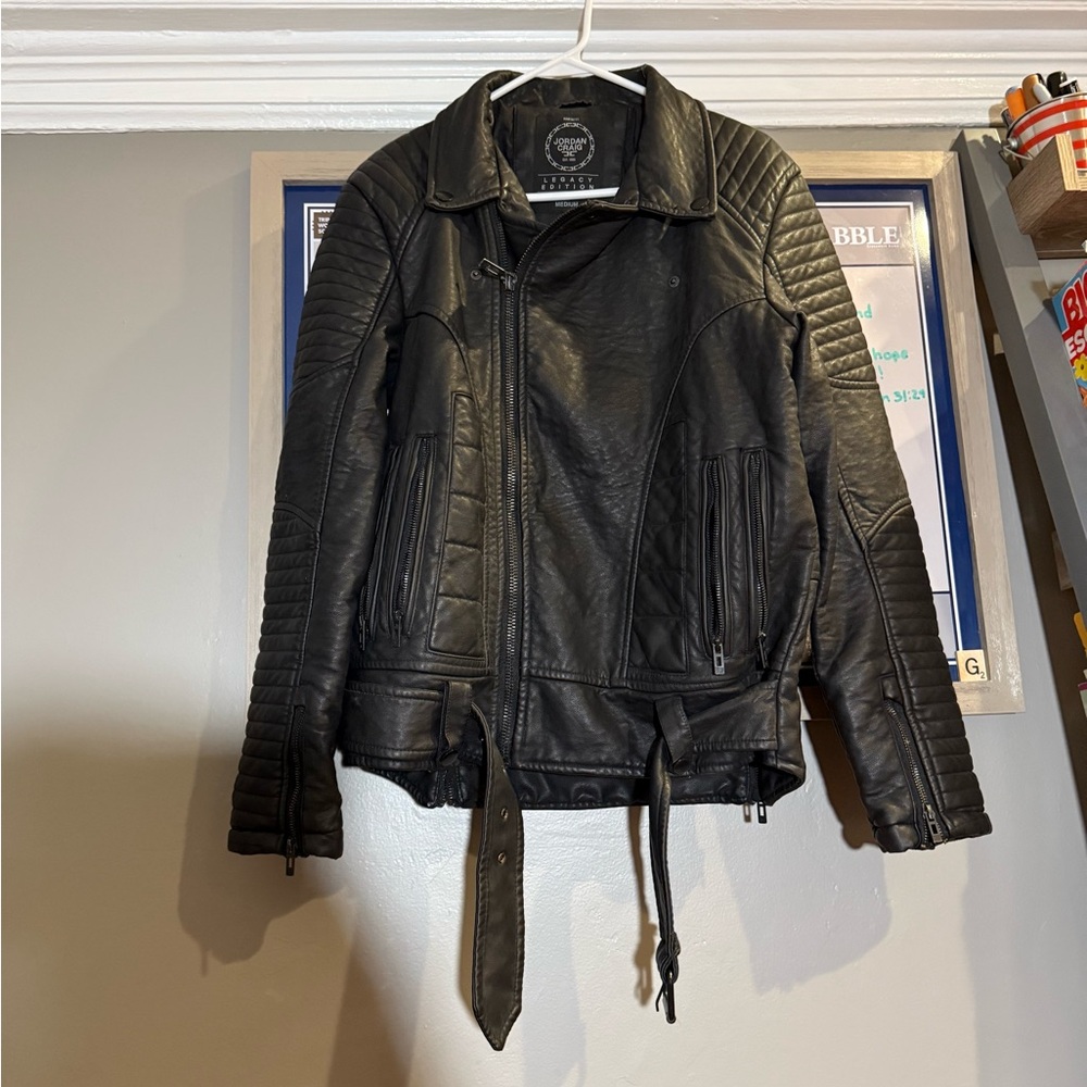 Jordan Craig Black Leather Motorcycle Jacket